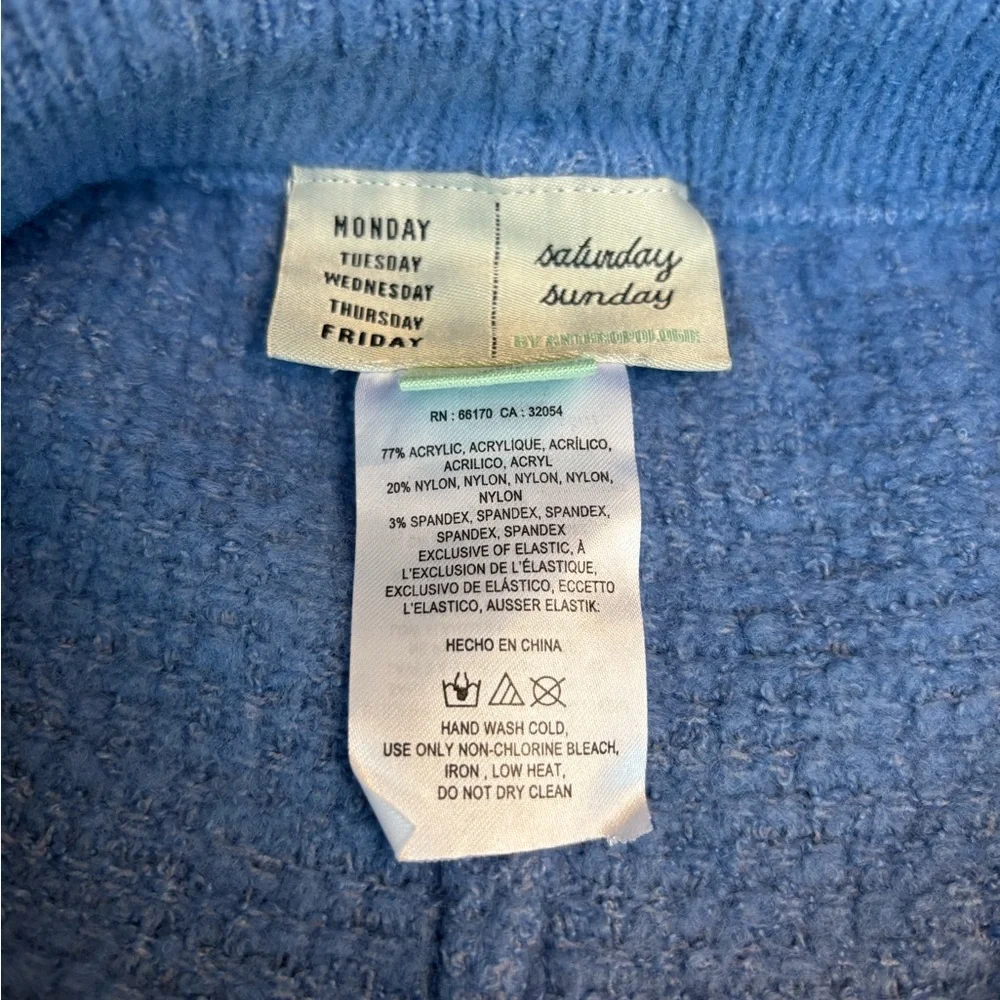 Anthropologie Saturday Sunday Cornflower Blue Waffle Knit Lounge Shorts - Picture 4 of 6